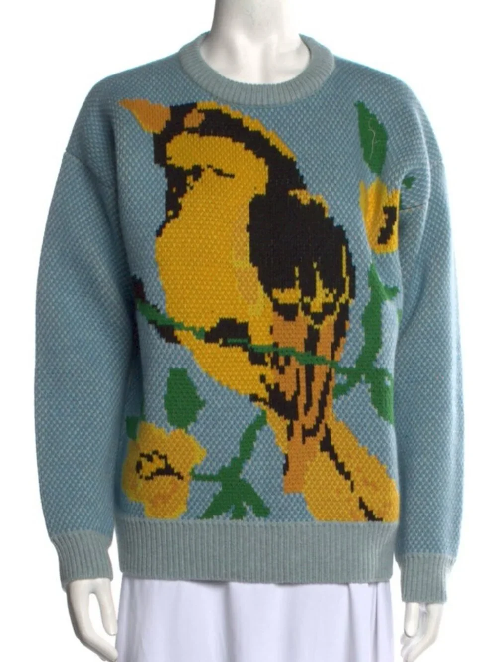 Tory Burch jacquard bird sweater--SMALL--EUC